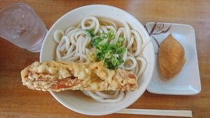 村上のうどんと北海道のメロン 村上のうどんと北海道のメロン