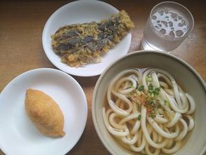 村上のうどん、晩ごはん 村上のうどん、晩ごはん