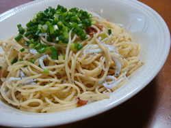 梅としらすの和風パスタ