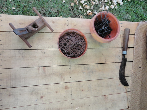 Tools, staples and nails all handmade