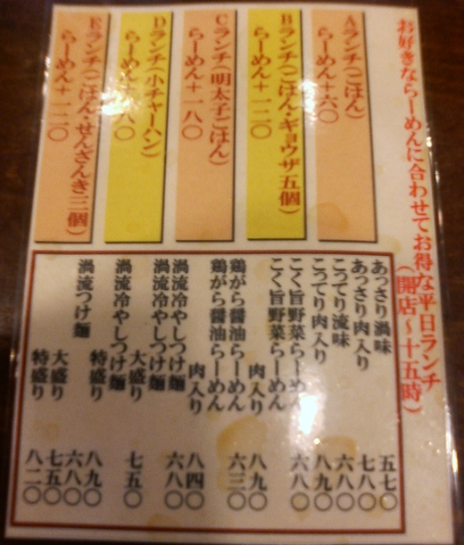 渦流 冷製つけめん
