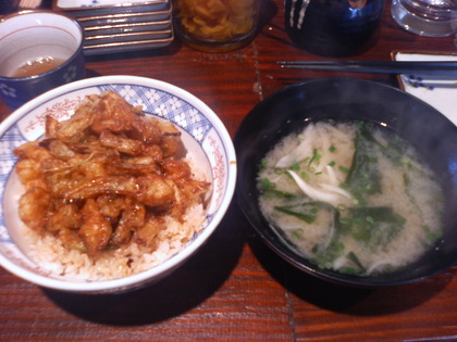 まん福 えびとホタテのかきあげ丼