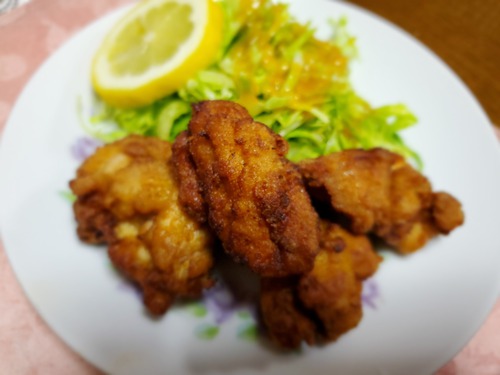 今日は、から揚げとポテトが美味しかった。 今日は、から揚げとポテトが美味しかった。