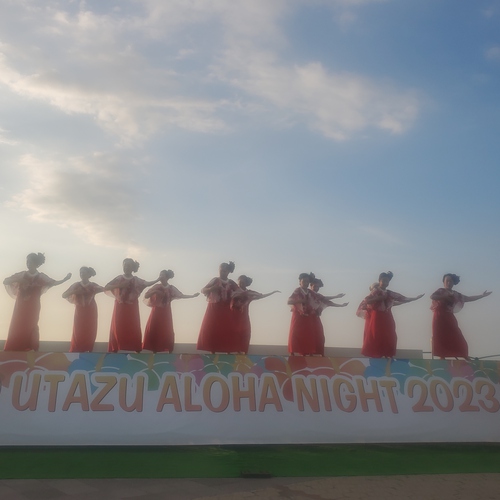 サンセットを背景に踊るフラガール サンセットを背景に踊るフラガール