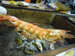 海鮮焼きに・・・ビール付きでいい気分