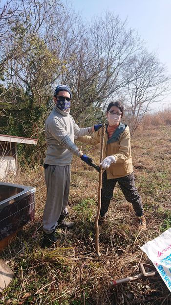 漆の木と目加田ご夫婦 漆の木と目加田ご夫婦