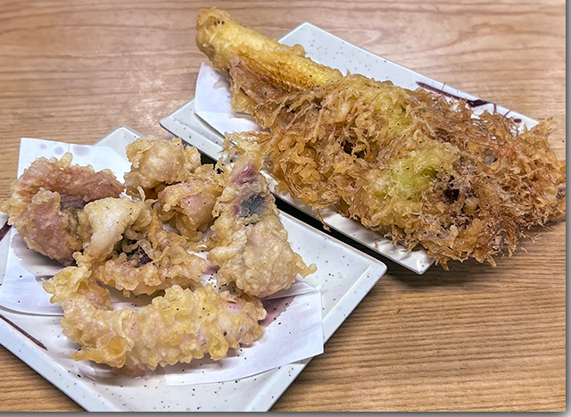 生するめ天とヤングコーン いけこうどん