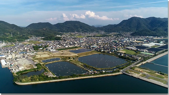 仁尾産商の海老の養殖場