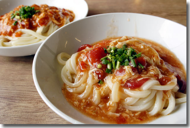 冷やしトマトと玉子のあんかけうどん@さぬ一