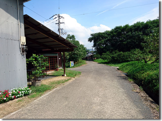 お店の前の細道