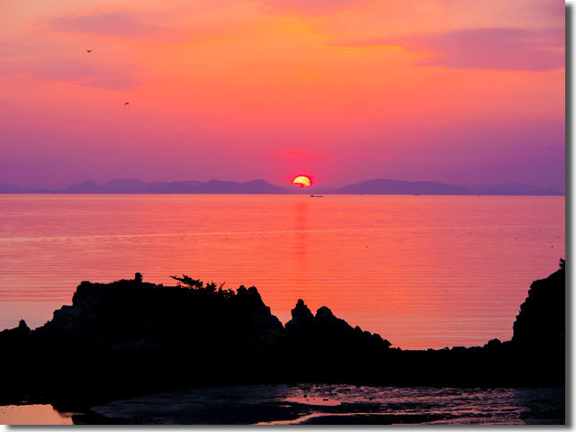 丸山島の夕日