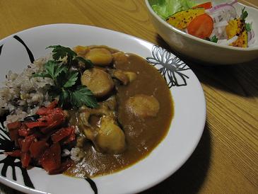 牡蠣とホタテのカレー