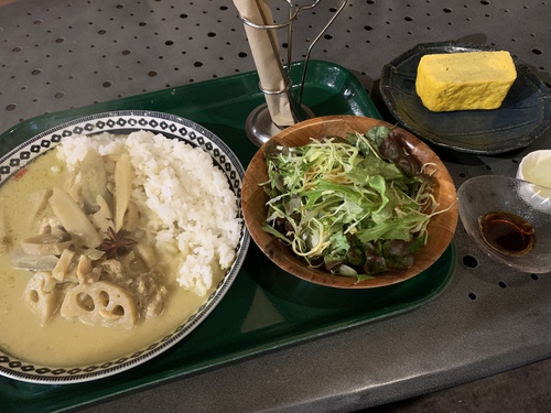 TAKAMATSU BASE CAFE(和風根菜グリーン薬膳カレー+江戸前厚焼き玉子) TAKAMATSU BASE CAFE(和風根菜グリーン薬膳カレー+江戸前厚焼き玉子)