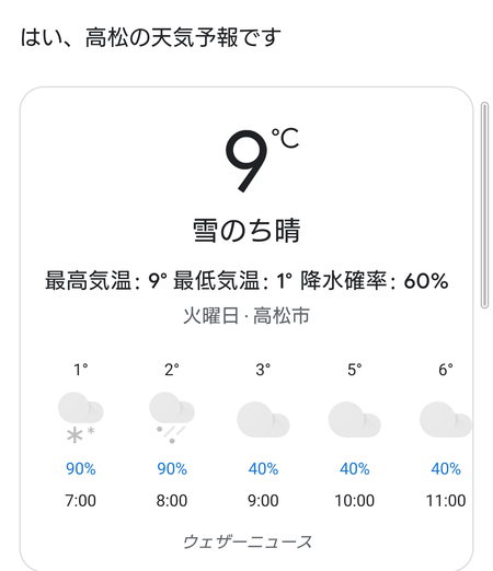 明日は雪予報。みなさん、気をつけてね。 明日は雪予報。みなさん、気をつけてね。