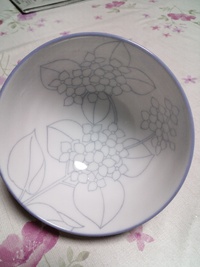 紫陽花模様のご飯茶碗
