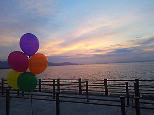 七夕のサンポート夕陽夕やけと