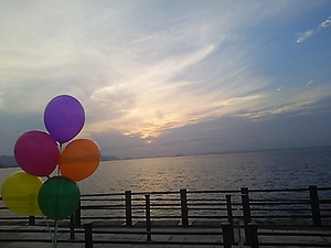 七夕のサンポート夕陽夕やけと