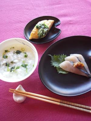 七草粥とチーズ