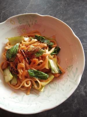 あさひうどんで、キムチ焼きうどん