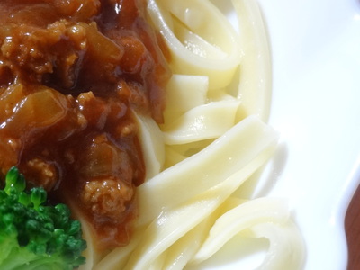 うどんやさんが作った『さぬき生パスタ』で夕食