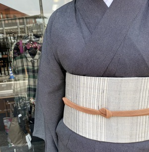 きょうは着物で:絽江戸小紋に生紬名古屋帯で♪