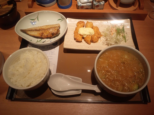 やよい軒　冷や汁定食