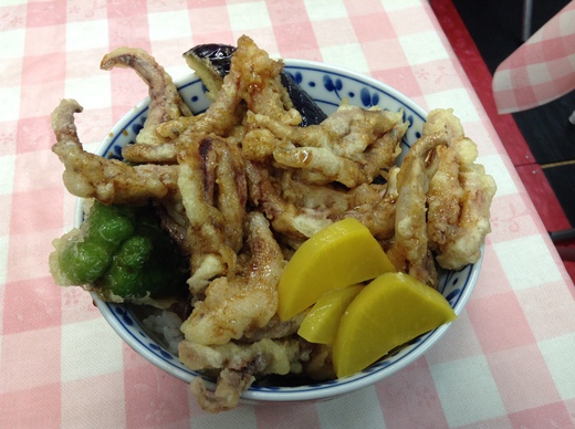 市場バル　いかゲソ丼とかけそば