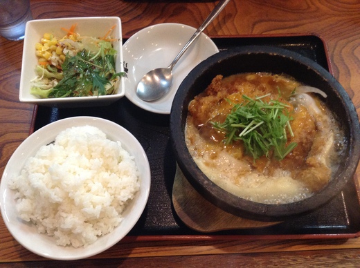 ぜいたくラーメン福一勅使店　石焼きカツとじ膳　
