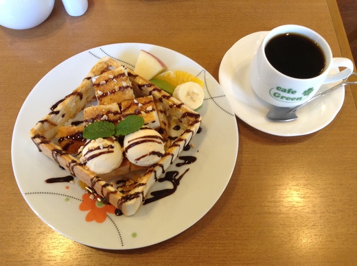 カフェグリーン　メープルトーストモーニング　高松