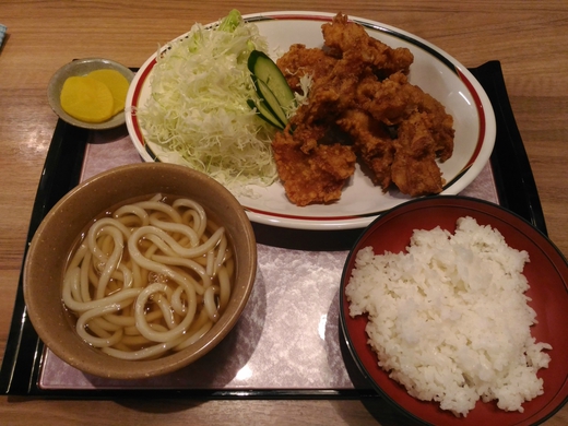 【夜限定】さぬき麺市場伏石店　唐揚げ定食　高松市伏石町