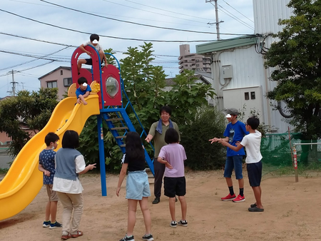 公園で遊んだよ！