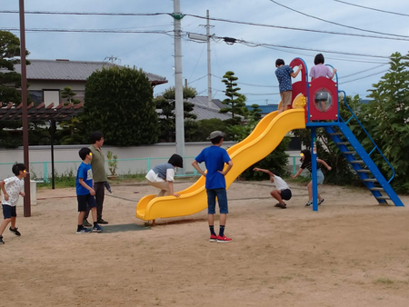公園で遊んだよ！