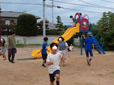 公園で遊んだよ！