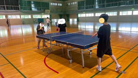 体育館で遊んだよ！
