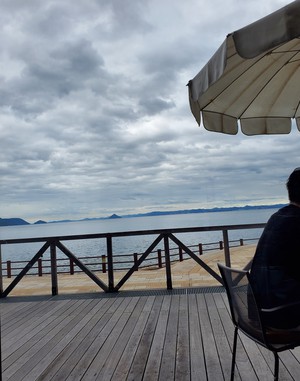 美しい海を眺めながらのランチ