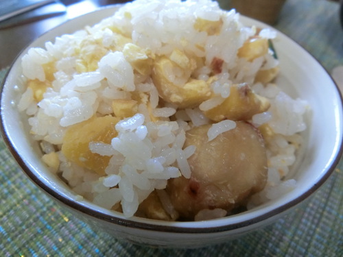 手抜き栗ご飯だよ。