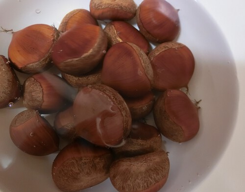 手抜き栗ご飯だよ。