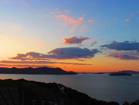 庵治半島の夕焼け　大串半島から