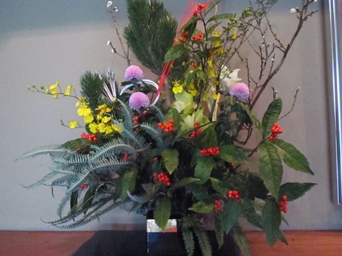 お正月の　生花　　お店　