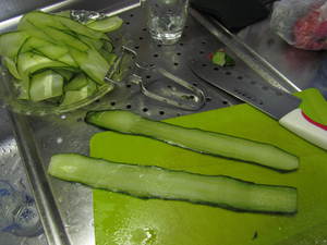 今日の夏野菜の収穫と調理　　自宅