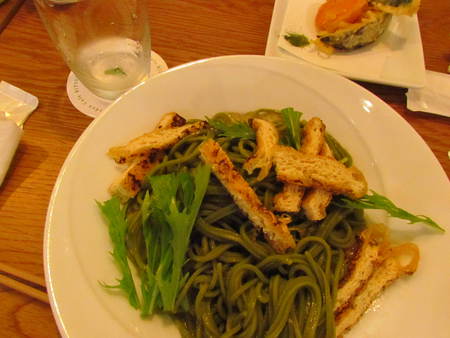 昼ご飯　まちゃ細うどん　GardenCafe　RitsuriN