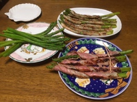 昨夜はアスパラ三昧