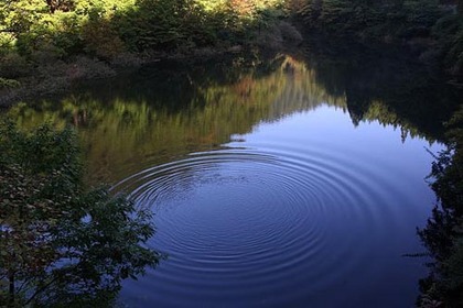 ”　秋の水面　”