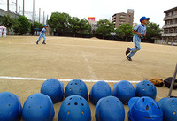 校庭の野球帽