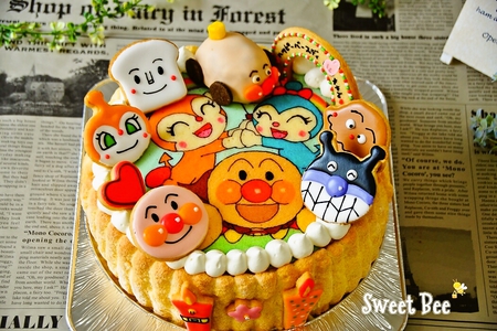 Sweet Bee 香川県 高松市 アイシングクッキー ケーキポップス カップケーキ フラワーケーキ スイーツデコレーション教室 販売 アンパンマンケーキ