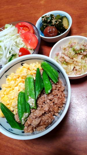 三色ごはん