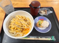 チーズ釜玉うどん♪