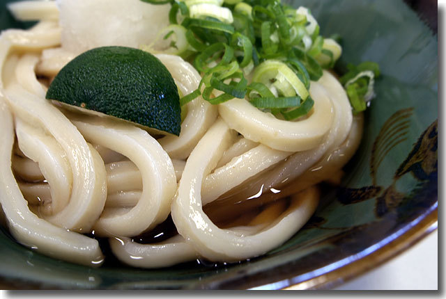 二種類のかき揚げが乗ったうどん