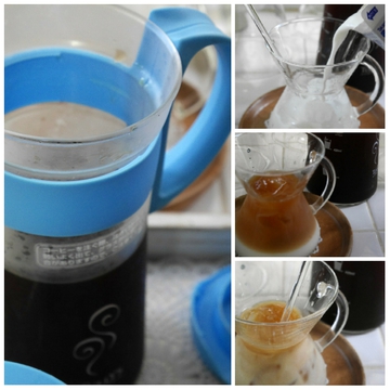 ピザトーストと水出しコーヒーカフェオレ