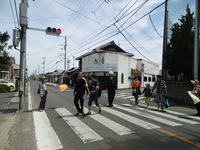 終点の小規模えんざ前の横断歩道！駐在所のおまわりさんありがとうございました！